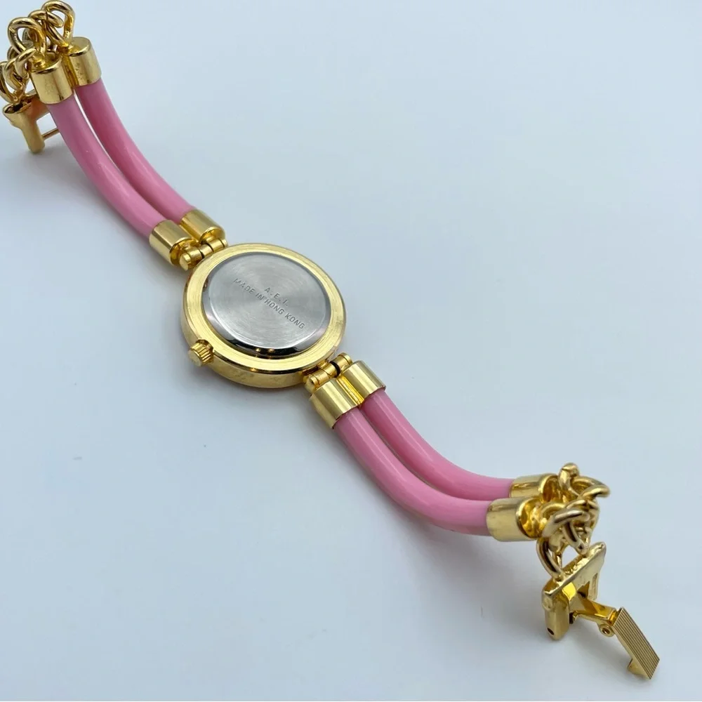 Lafayette Pink Mother of Pearl Bracelet Watch Gold Tone Quartz Brand New Battery